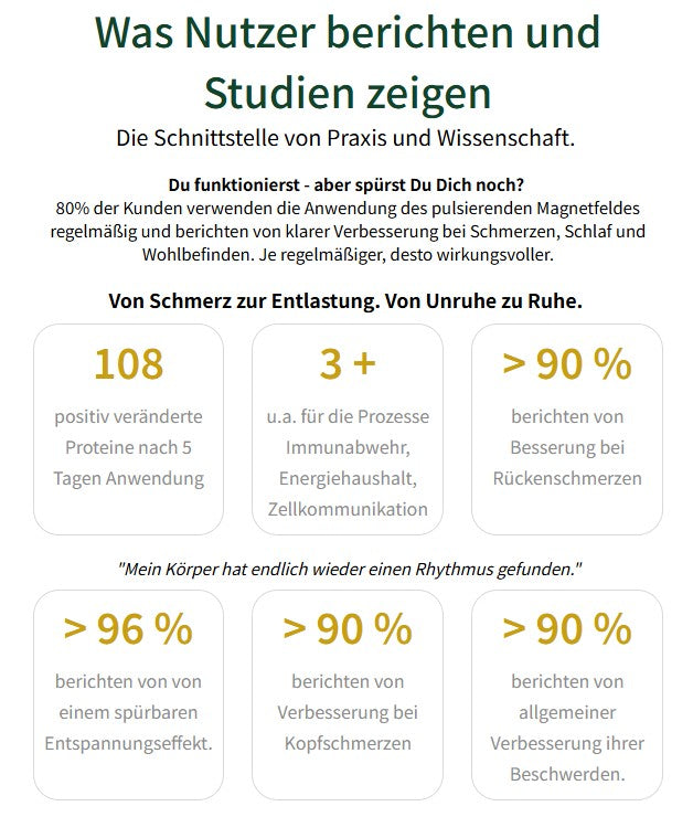 Studien und wirkung von Vitamat von Vitori Kristallmatte