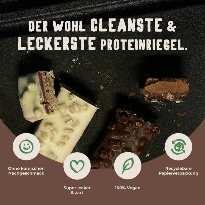 Vegane Proteinriegel von Vetain - Crispy Berry und Brownie-Fudge