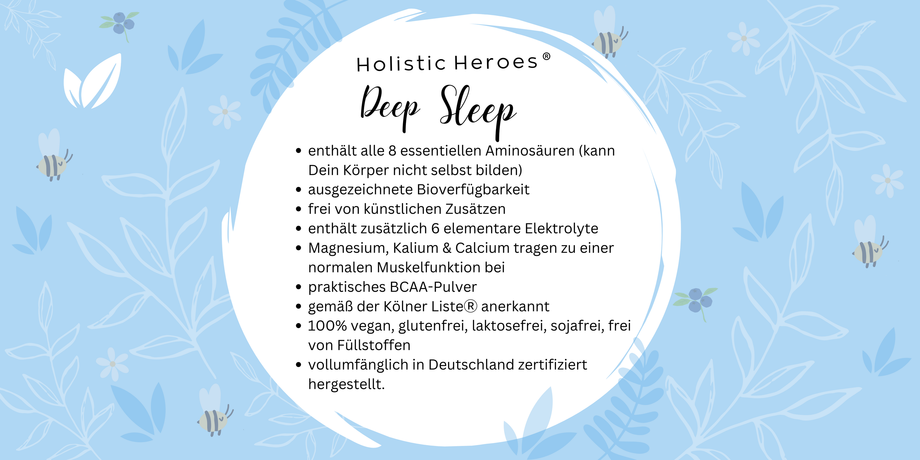 Vorteile von Holistic Heroes Deep Sleep als pflanzliches Schlafmittel mit Melatonin