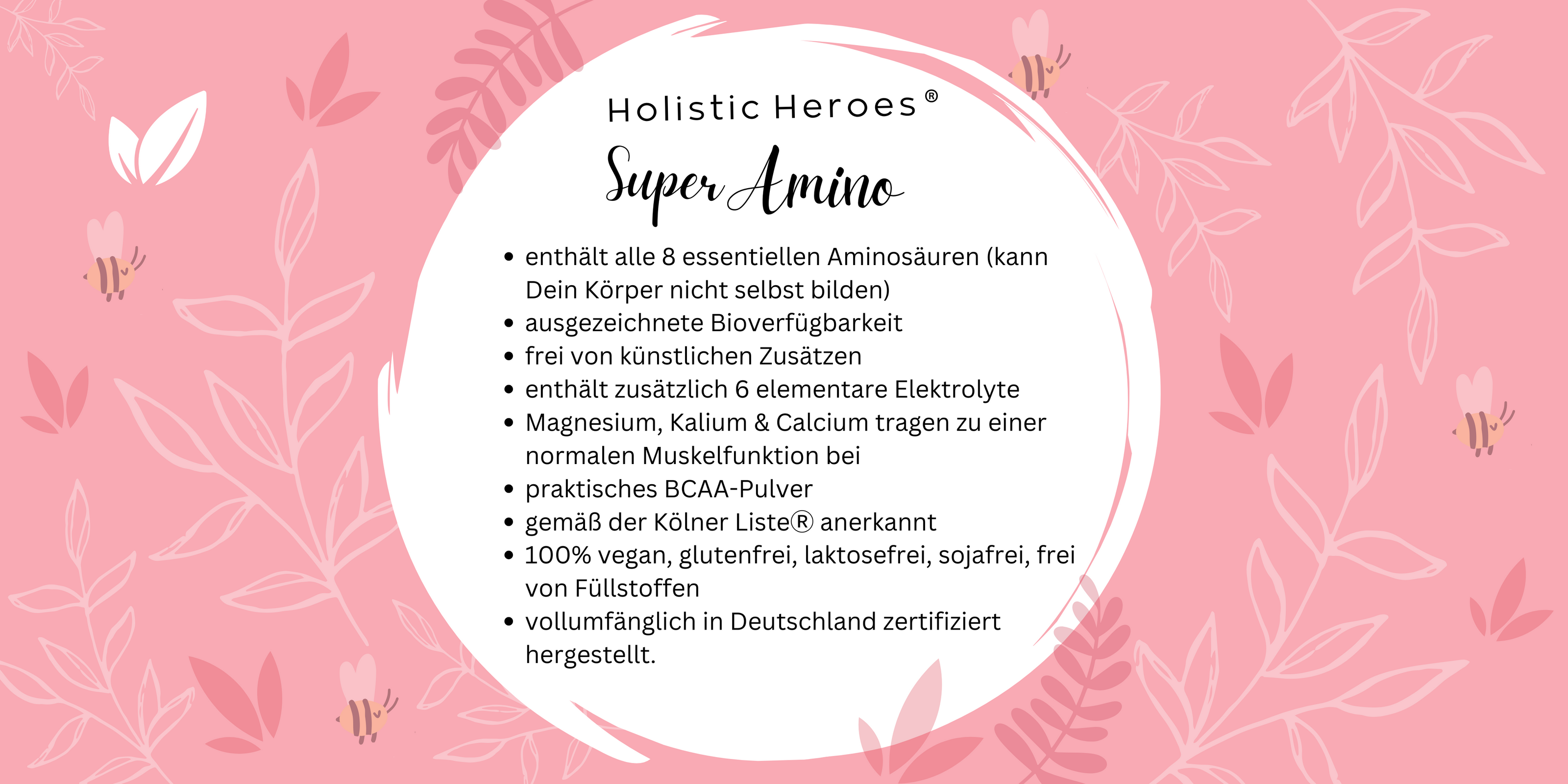 Vorteile von Holistic Heroes Super Amino - Aminosäuren für Sportler